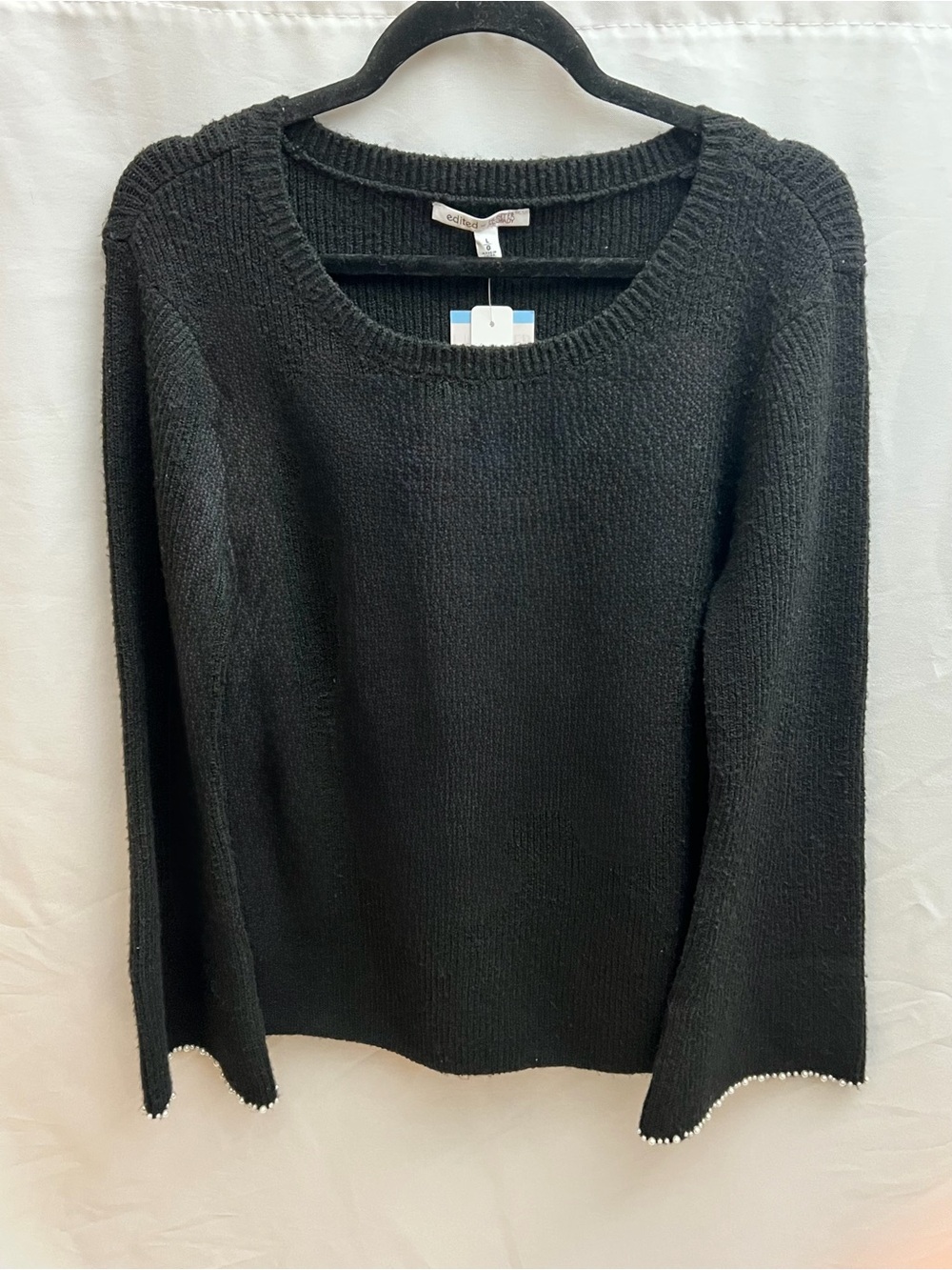 Edited x Hunter McGrady Black Pearl Trim Sweater Size Large NWT